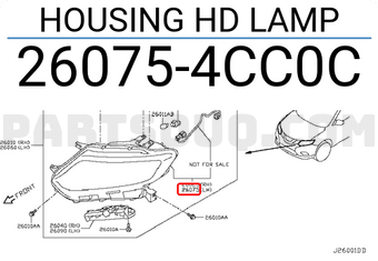 Nissan 260754CC0C HOUSING HD LAMP