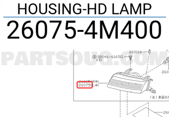 Nissan 260754M400 HOUSING-HD LAMP