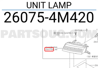 Nissan 260754M420 UNIT LAMP