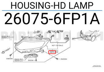 Nissan 260756FP1A HOUSING-HD LAMP