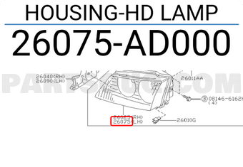 Nissan 26075AD000 HOUSING-HD LAMP