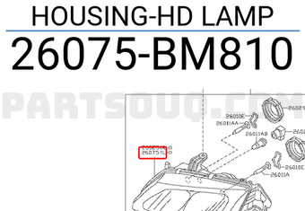 Nissan 26075BM810 HOUSING-HD LAMP