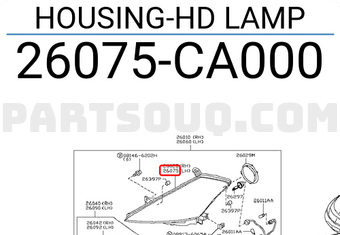 Nissan 26075CA000 HOUSING-HD LAMP