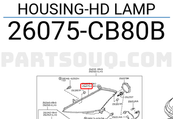 Nissan 26075CB80B HOUSING-HD LAMP