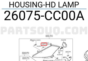 Nissan 26075CC00A HOUSING-HD LAMP