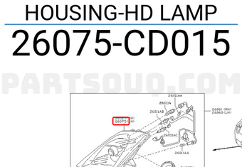 Nissan 26075CD015 HOUSING-HD LAMP