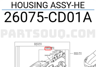 Nissan 26075CD01A HOUSING ASSY-HE
