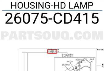 Nissan 26075CD415 HOUSING-HD LAMP