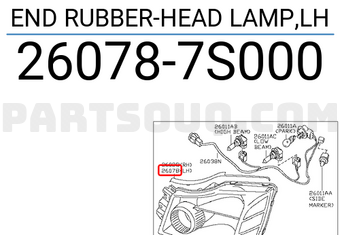 Nissan 260787S000 END RUBBER-HEAD LAMP,LH