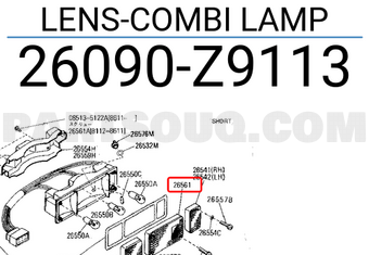 Nissan 26090Z9113 LENS-COMBI LAMP