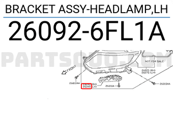 Nissan 260926FL1A BRACKET ASSY-HEADLAMP,LH