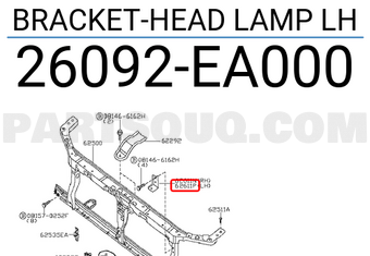 Nissan 26092EA000 BRACKET-HEAD LAMP LH