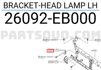 Nissan 26092EB000 BRACKET-HEAD LAMP LH