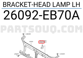 Nissan 26092EB70A BRACKET-HEAD LAMP LH