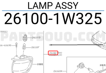 Nissan 261001W325 LAMP ASSY