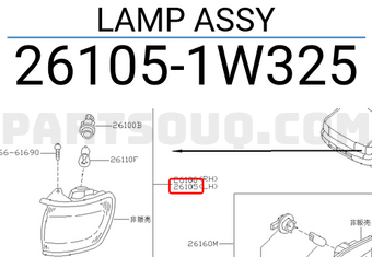 Nissan 261051W325 LAMP ASSY