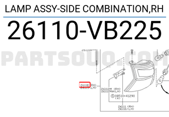 Nissan 26110VB225 LAMP ASSY-SIDE COMBINATION,RH