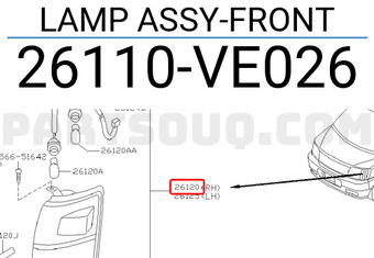 Nissan 26110VE026 LAMP ASSY-FRONT