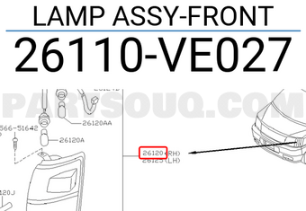 Nissan 26110VE027 LAMP ASSY-FRONT