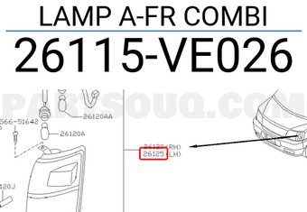 Nissan 26115VE026 LAMP A-FR COMBI