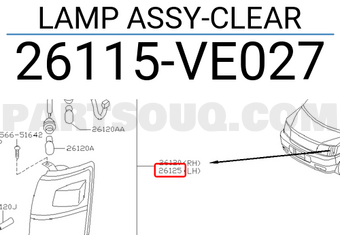 Nissan 26115VE027 LAMP ASSY-CLEAR