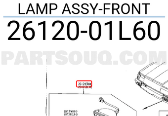 Nissan 2612001L60 LAMP ASSY-FRONT