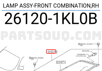 Nissan 261201KL0B LAMP ASSY-FRONT COMBINATION,RH