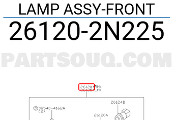 Nissan 261202N225 LAMP ASSY-FRONT