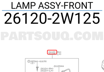 Nissan 261202W125 LAMP ASSY-FRONT