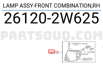 Nissan 261202W625 LAMP ASSY-FRONT COMBINATION,RH