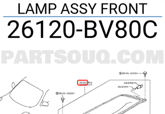 Nissan 26120BV80C LAMP ASSY FRONT