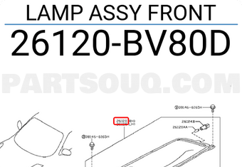 Nissan 26120BV80D LAMP ASSY FRONT