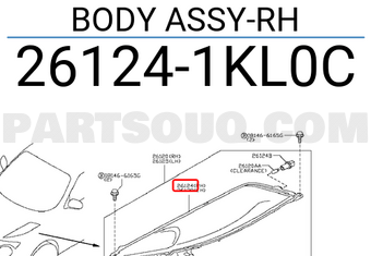 Nissan 261241KL0C BODY ASSY-RH