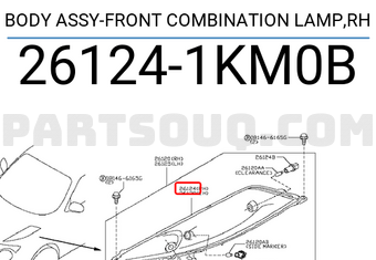 Nissan 261241KM0B BODY ASSY-FRONT COMBINATION LAMP,RH