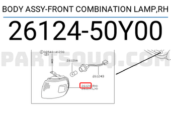 Nissan 2612450Y00 BODY ASSY-FRONT COMBINATION LAMP,RH