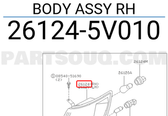 Nissan 261245V010 BODY ASSY RH