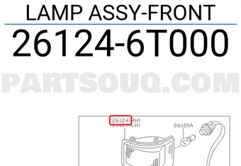 Nissan 261246T000 LAMP ASSY-FRONT