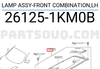 Nissan 261251KM0B LAMP ASSY-FRONT COMBINATION,LH