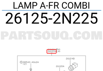 Nissan 261252N225 LAMP A-FR COMBI