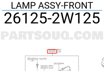 Nissan 261252W125 LAMP ASSY-FRONT