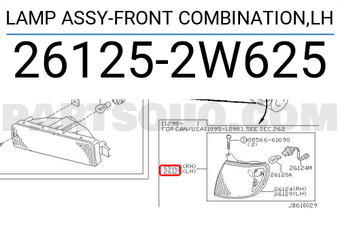 Nissan 261252W625 LAMP ASSY-FRONT COMBINATION,LH