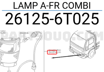 Nissan 261256T025 LAMP A-FR COMBI