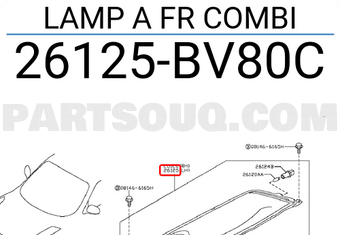 Nissan 26125BV80C LAMP A FR COMBI