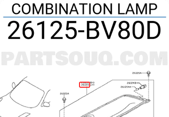 Nissan 26125BV80D COMBINATION LAMP