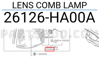 Nissan 26126HA00A LENS COMB LAMP