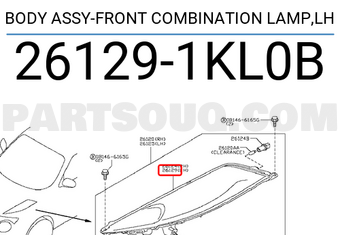 Nissan 261291KL0B BODY ASSY-FRONT COMBINATION LAMP,LH