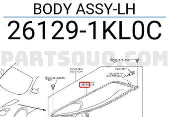 Nissan 261291KL0C BODY ASSY-LH