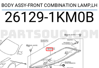 Nissan 261291KM0B BODY ASSY-FRONT COMBINATION LAMP,LH