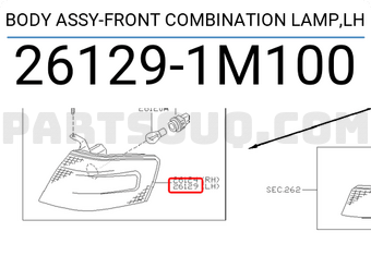 Nissan 261291M100 BODY ASSY-FRONT COMBINATION LAMP,LH