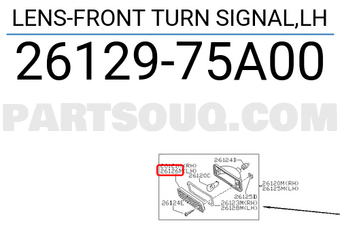 Nissan 2612975A00 LENS-FRONT TURN SIGNAL,LH